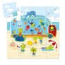 Djeco 16 Piece Puzzle Shaped Box Aquarium Completed