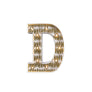 Mini Marquee Letter Light Gold & White D