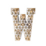 Mini Marquee Letter Light Gold & White W