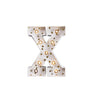 Mini Marquee Letter Light Gold & White X