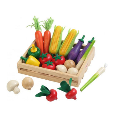 Voila Wooden Crate of Pretend Play Vegetables