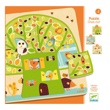Djeco Layer Wooden Puzzle Woodland