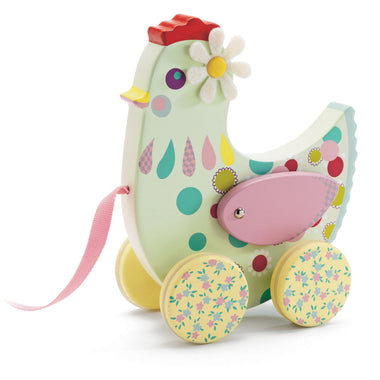 Djeco Colourful Wooden Baby Pullalong Toy
