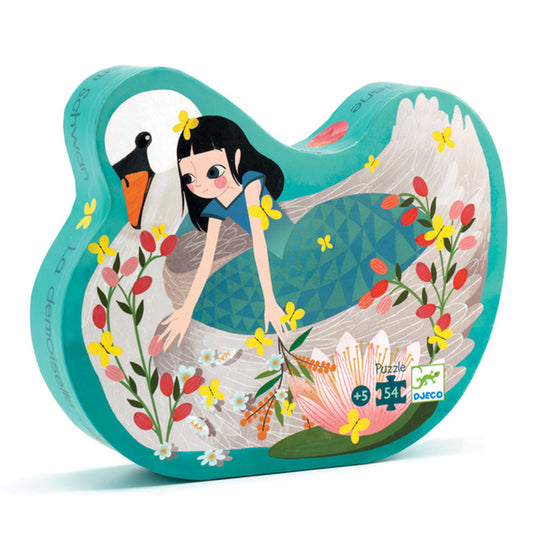 Djeco 54 Piece Puzzle Shaped Box Lady & The Swan