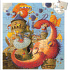 Djeco Silhouette Puzzle Vaillant & The Dragon Scene