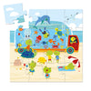 Djeco 16 Piece Puzzle Shaped Box Aquarium Completed