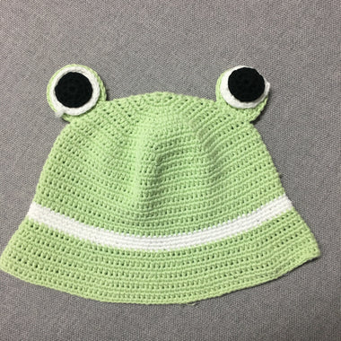 Crochet Baby Hat Green Frog
