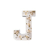 Mini Marquee Letter Light Gold & White J