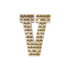 Mini Marquee Letter Light Gold & White V