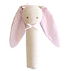 Alimrose Linen Bunny Rattle Pink