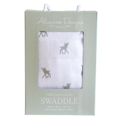 Alimrose Muslin Swaddle Grey Woodland Deer