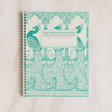 Decomposition Large Spiral Notebook Peacocks